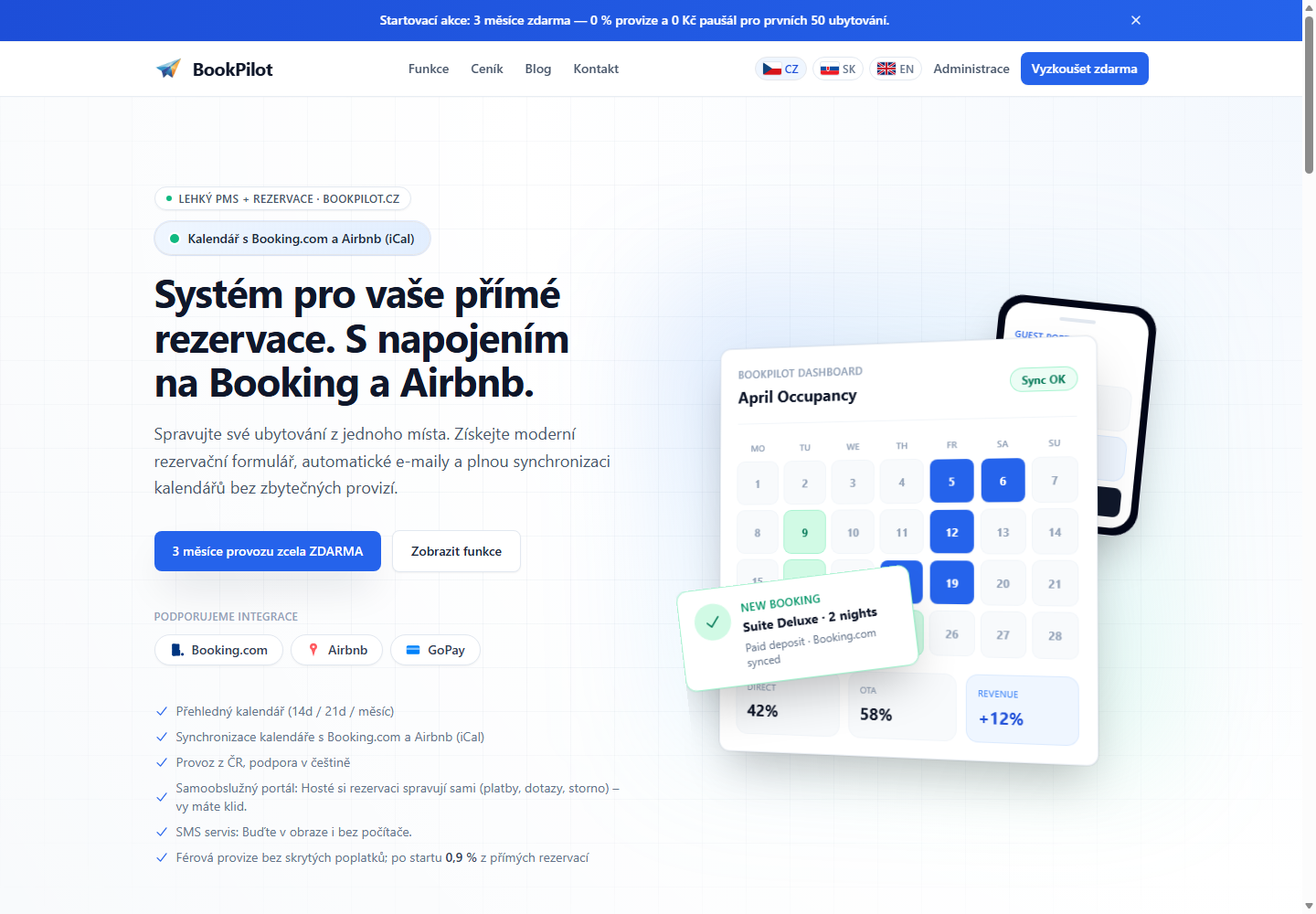 Screenshot projektu BookPilot.cz