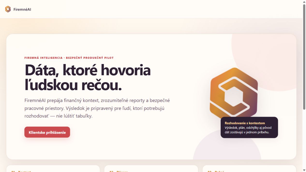 Screenshot projektu FiremnéAI