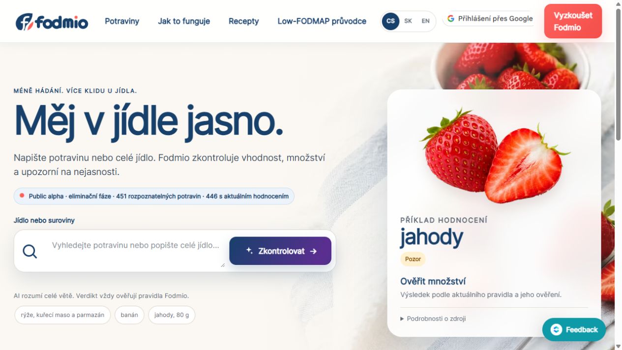 Screenshot projektu Fodmio