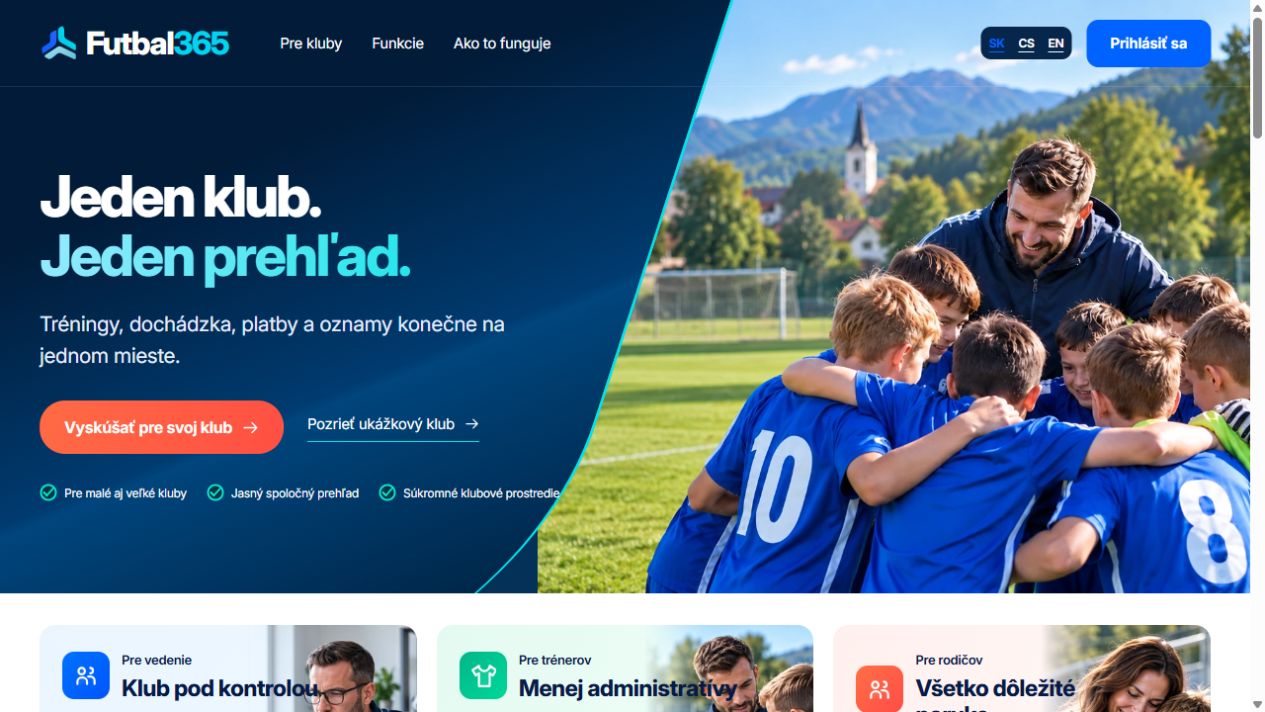 Screenshot projektu Futbal365